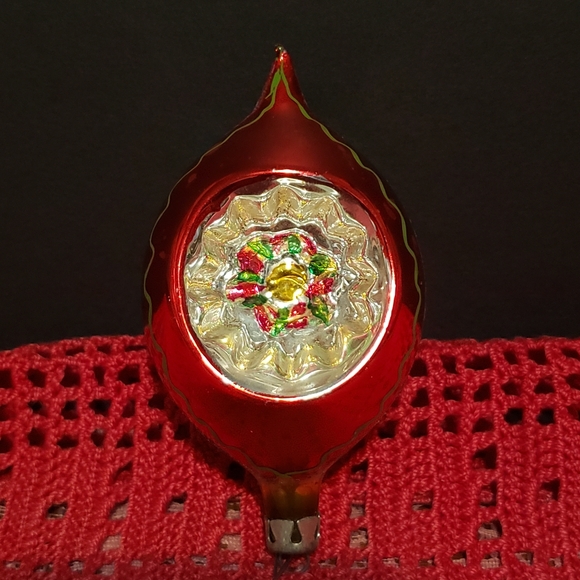 Vintage Mercury Glass Indent Christmas Ornament Red - Picture 6 of 8